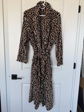 Leopard Print Plush Robe - T.J. Maxx